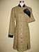 J 65 single breasted coat dress Green tweed with brown and gold overcheck Navy velvet mandarin collar and new style inset sleeve.JPG